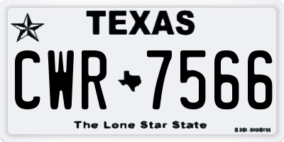 TX license plate CWR7566