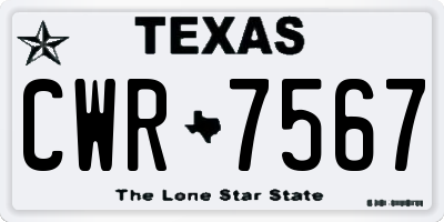 TX license plate CWR7567