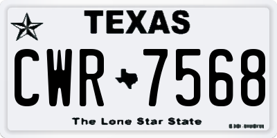 TX license plate CWR7568