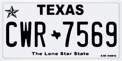TX license plate CWR7569
