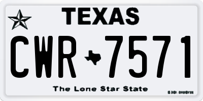 TX license plate CWR7571