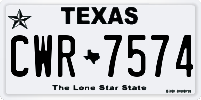TX license plate CWR7574