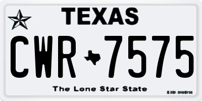 TX license plate CWR7575