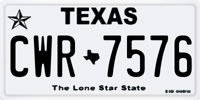 TX license plate CWR7576