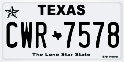 TX license plate CWR7578