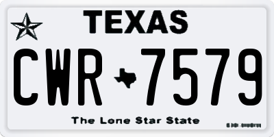 TX license plate CWR7579