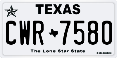 TX license plate CWR7580