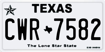TX license plate CWR7582