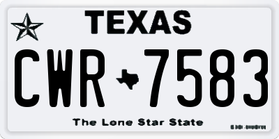 TX license plate CWR7583