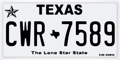 TX license plate CWR7589