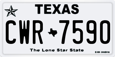 TX license plate CWR7590