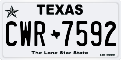 TX license plate CWR7592
