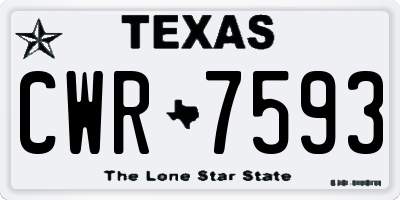 TX license plate CWR7593