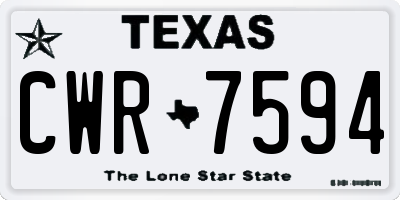 TX license plate CWR7594