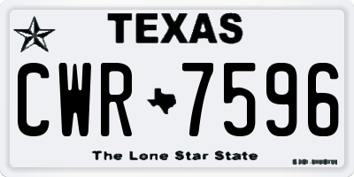 TX license plate CWR7596