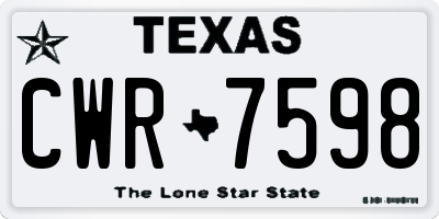 TX license plate CWR7598