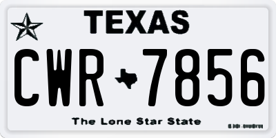 TX license plate CWR7856