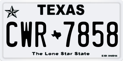 TX license plate CWR7858