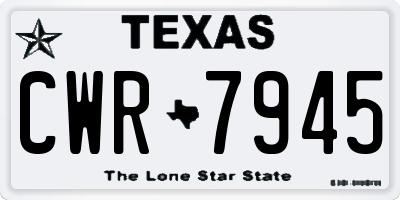 TX license plate CWR7945