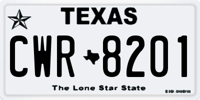 TX license plate CWR8201