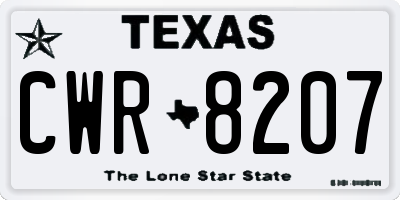 TX license plate CWR8207