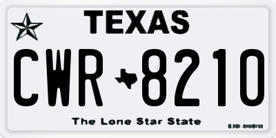 TX license plate CWR8210
