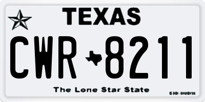 TX license plate CWR8211