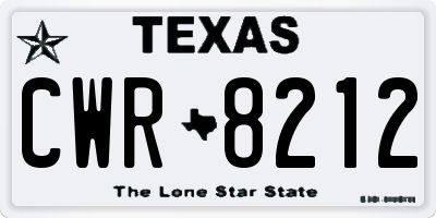 TX license plate CWR8212