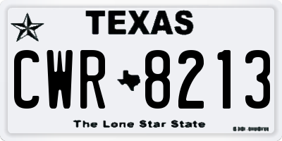 TX license plate CWR8213