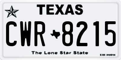 TX license plate CWR8215
