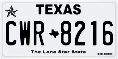 TX license plate CWR8216