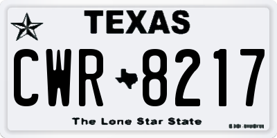 TX license plate CWR8217