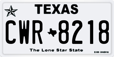 TX license plate CWR8218