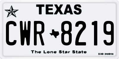 TX license plate CWR8219