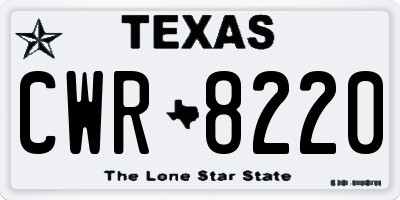 TX license plate CWR8220