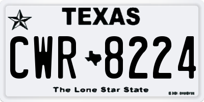 TX license plate CWR8224