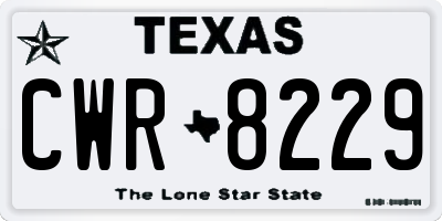 TX license plate CWR8229