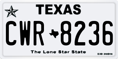 TX license plate CWR8236