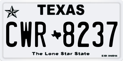 TX license plate CWR8237