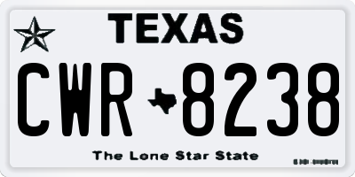 TX license plate CWR8238