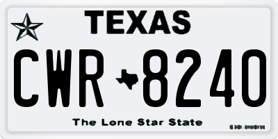 TX license plate CWR8240