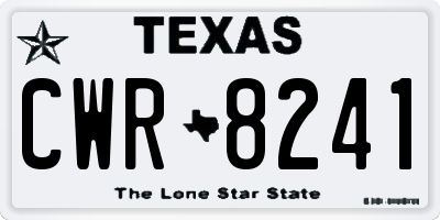 TX license plate CWR8241