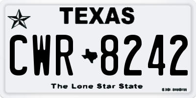 TX license plate CWR8242