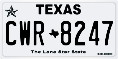 TX license plate CWR8247