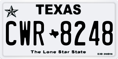 TX license plate CWR8248