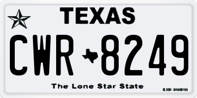 TX license plate CWR8249
