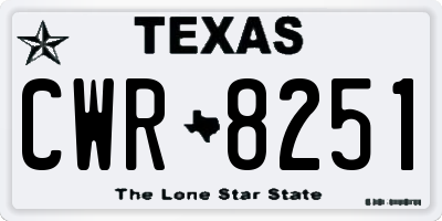 TX license plate CWR8251