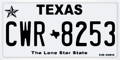TX license plate CWR8253