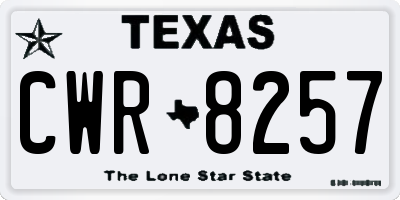 TX license plate CWR8257