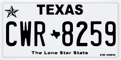 TX license plate CWR8259